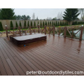 Hollow antiseptic wood plastic composite decking, waterproof laminate flooring, outdoor deck floor covering, wpc decking